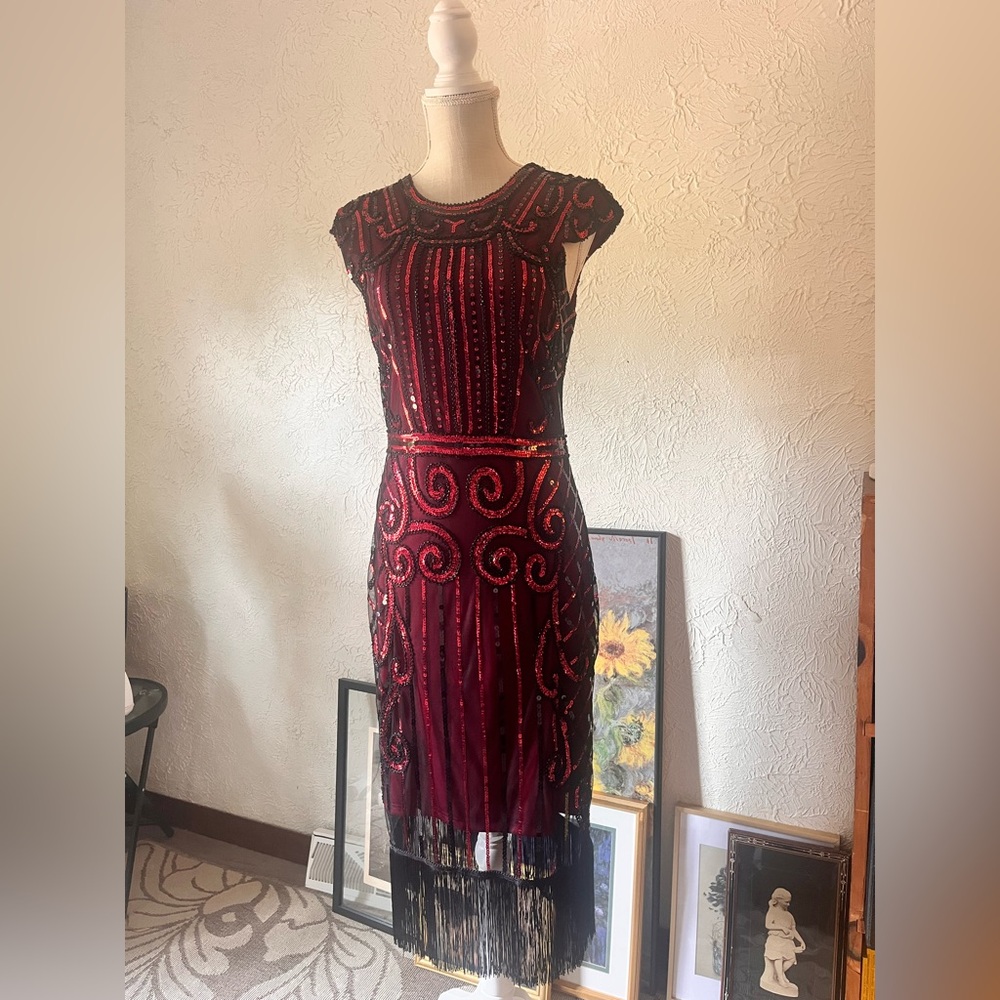 Amazon Red Sequin Sheath Dress Cocktail